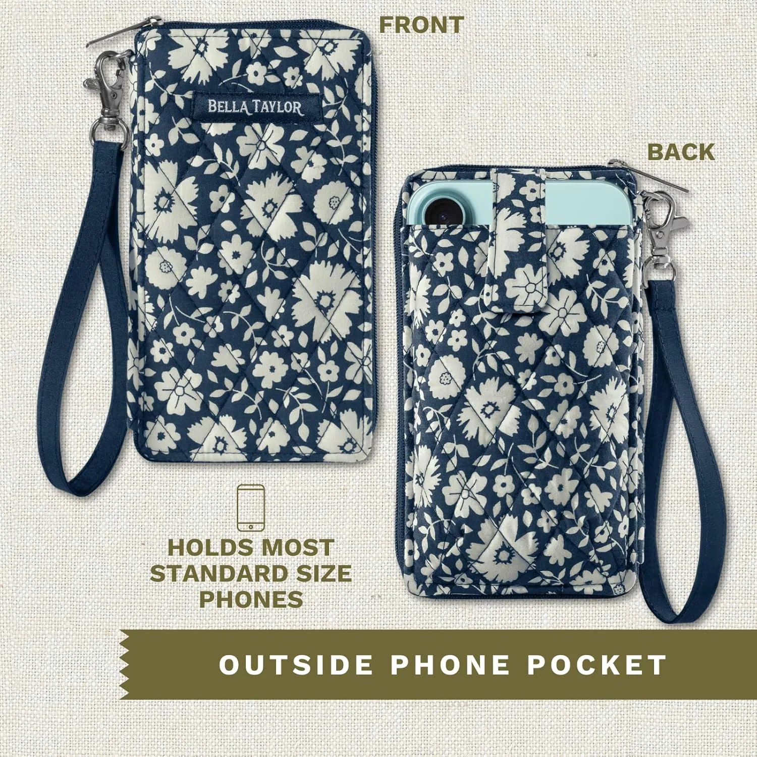 Bella Taylor Cell Phone Wristlet Wallet for Women with Smartphone Pocket and RFID Protection