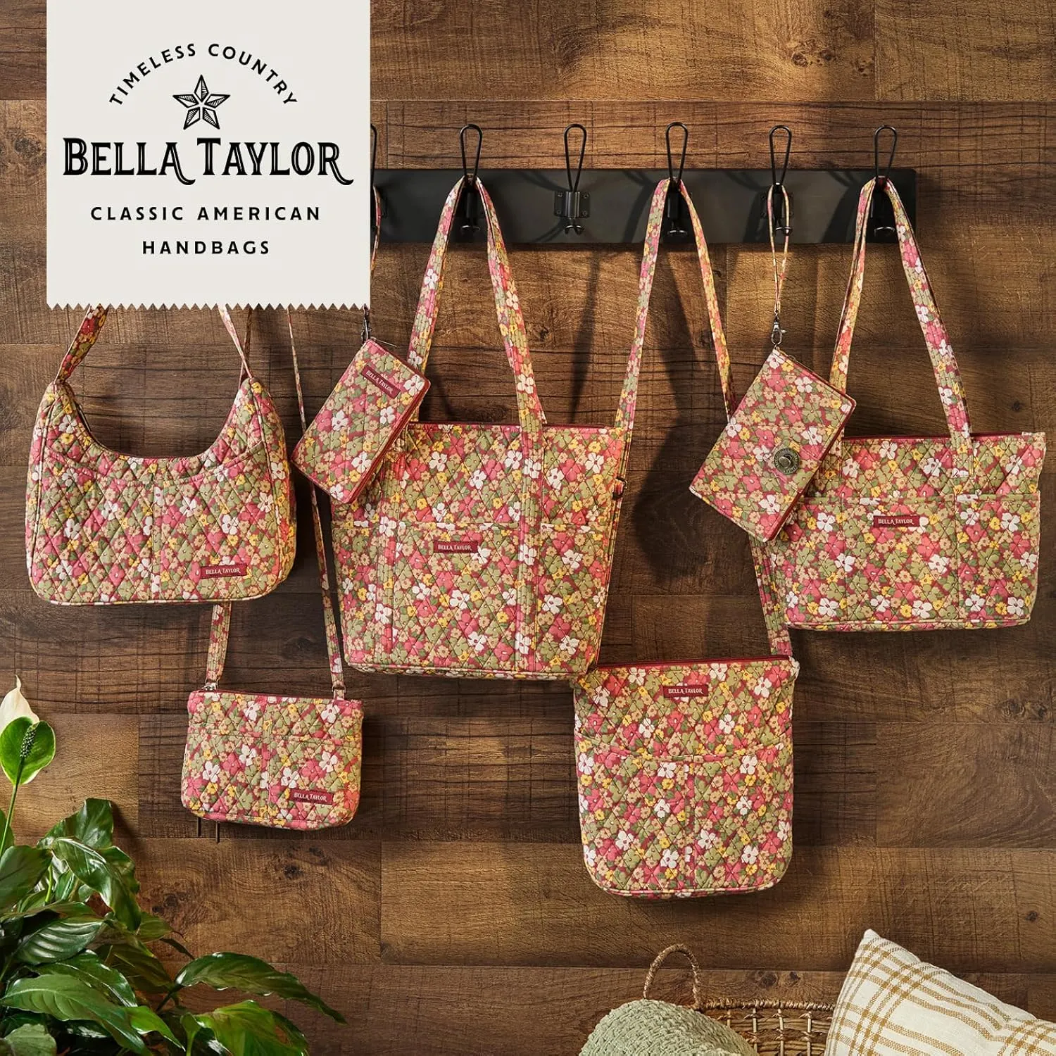 Bella Taylor Quilted Cotton Duffel Bag |Large Carry On Travel and Weekender Bag For Women| Autumn Garden