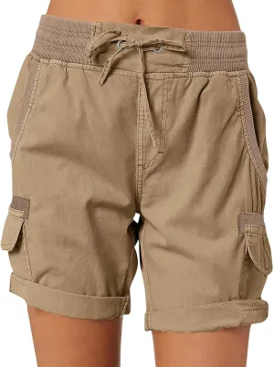 Bermuda Shorts for Women Trendy Y2K High Waisted Baggy Cargo Shorts with Pockets 7 Inch Inseam Cotton Hiking Shorts