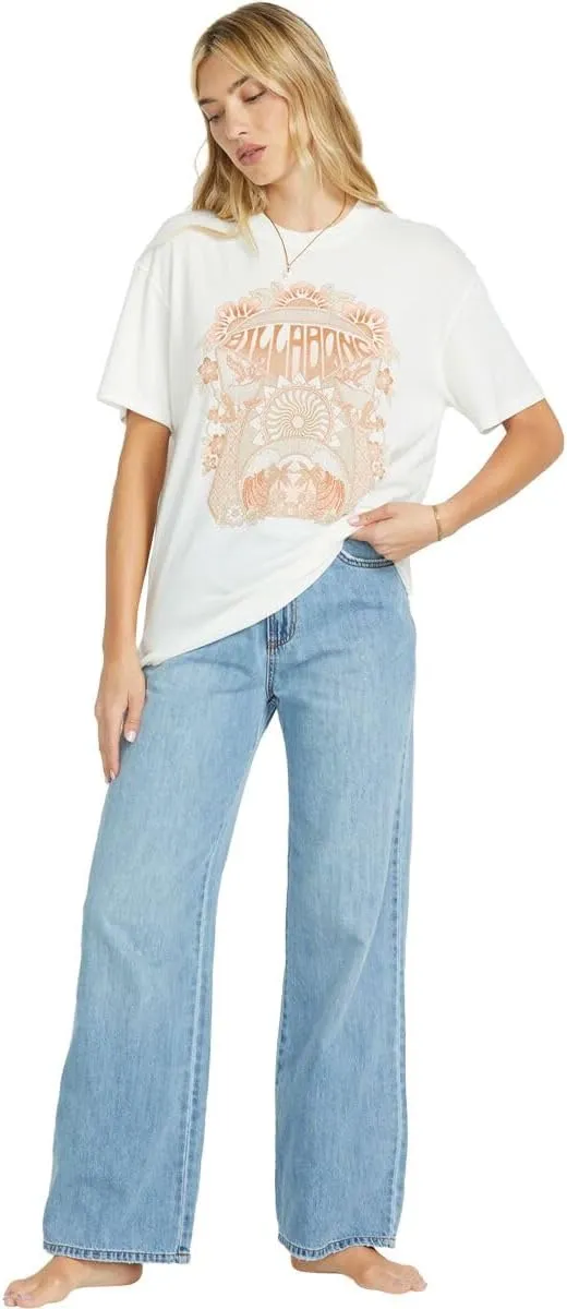 Billabong Women's Logo Relaxed Fit Short Sleeve Tee