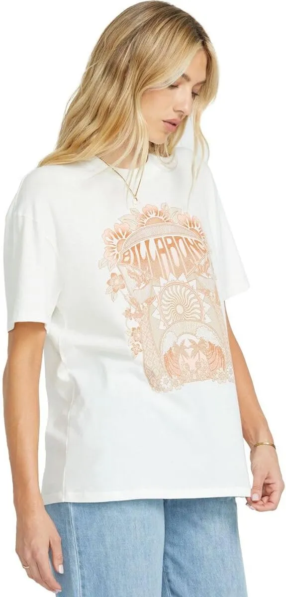 Billabong Women's Logo Relaxed Fit Short Sleeve Tee