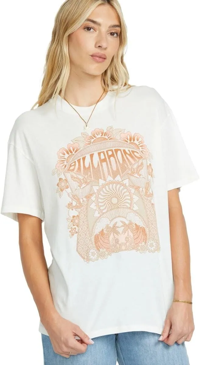 Billabong Women's Logo Relaxed Fit Short Sleeve Tee