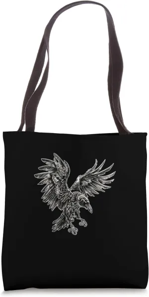BLACKBIRD RAVEN MURDER CROW Mysterious Gothic Symbolic Smart Tote Bag