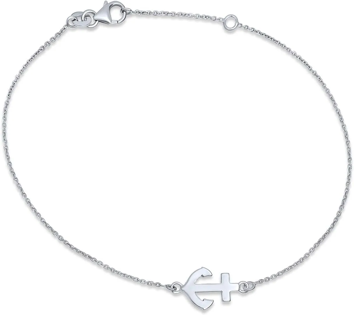 Bling Jewelry Nautical Multi Charm Dangle Anchor Sailboat Ship Wheel Compass Anklet Ankle Bracelet For Women .925 Sterling Silver Adjustable 9 To 10 Inch With Extender