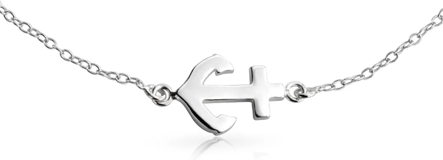 Bling Jewelry Nautical Multi Charm Dangle Anchor Sailboat Ship Wheel Compass Anklet Ankle Bracelet For Women .925 Sterling Silver Adjustable 9 To 10 Inch With Extender