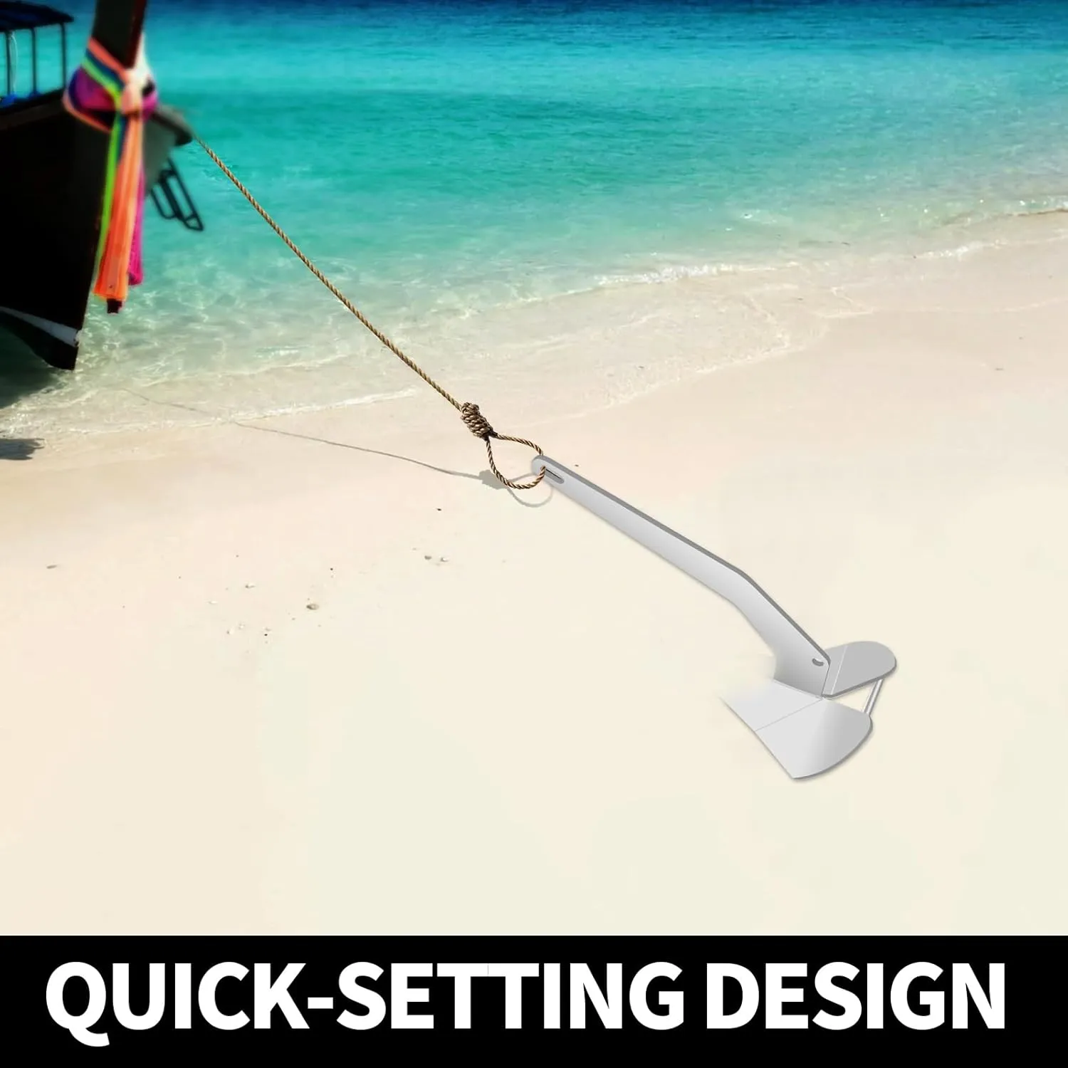 Boat Anchor, 316 Stainless Steel Delta-Style Anchor Wing Style Triangle Anchor for Boat Mooring on The Beach