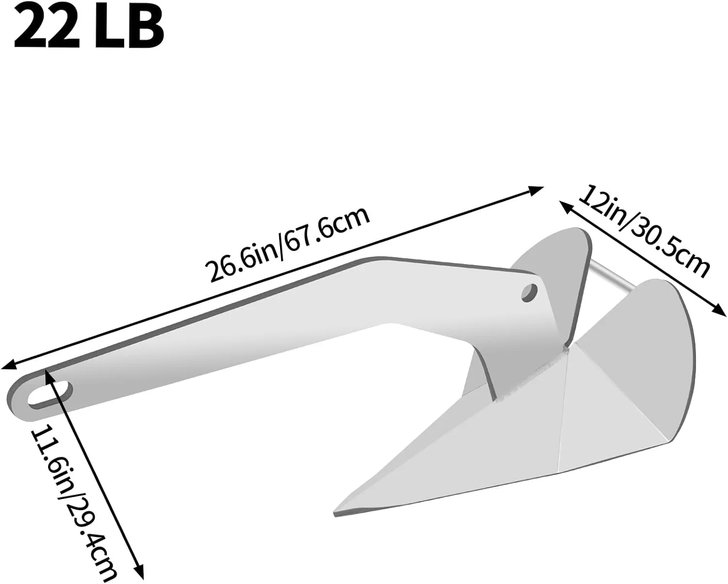 Boat Anchor, 316 Stainless Steel Delta-Style Anchor Wing Style Triangle Anchor for Boat Mooring on The Beach
