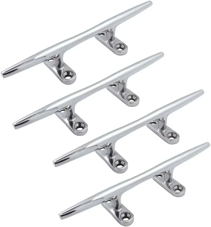 Boat Cleat 316 Stainless Steel Dock Cleats Heavy Duty Open Base Cleat for Kayak Boat Canoe Mooring Deck and Decor of 4 Pcs