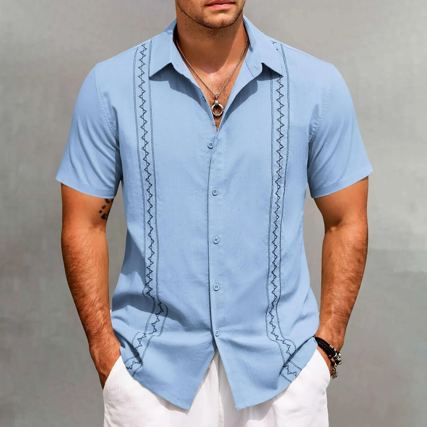 Bowling Shirts for Men Short Sleeve Button Down Regular Fit Tops Casual Trendy Beach Summer Vacation Shirts