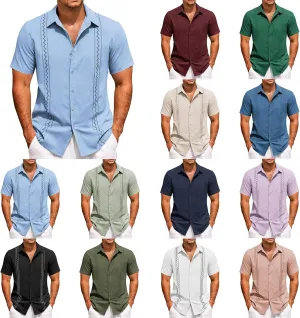 Bowling Shirts for Men Short Sleeve Button Down Regular Fit Tops Casual Trendy Beach Summer Vacation Shirts
