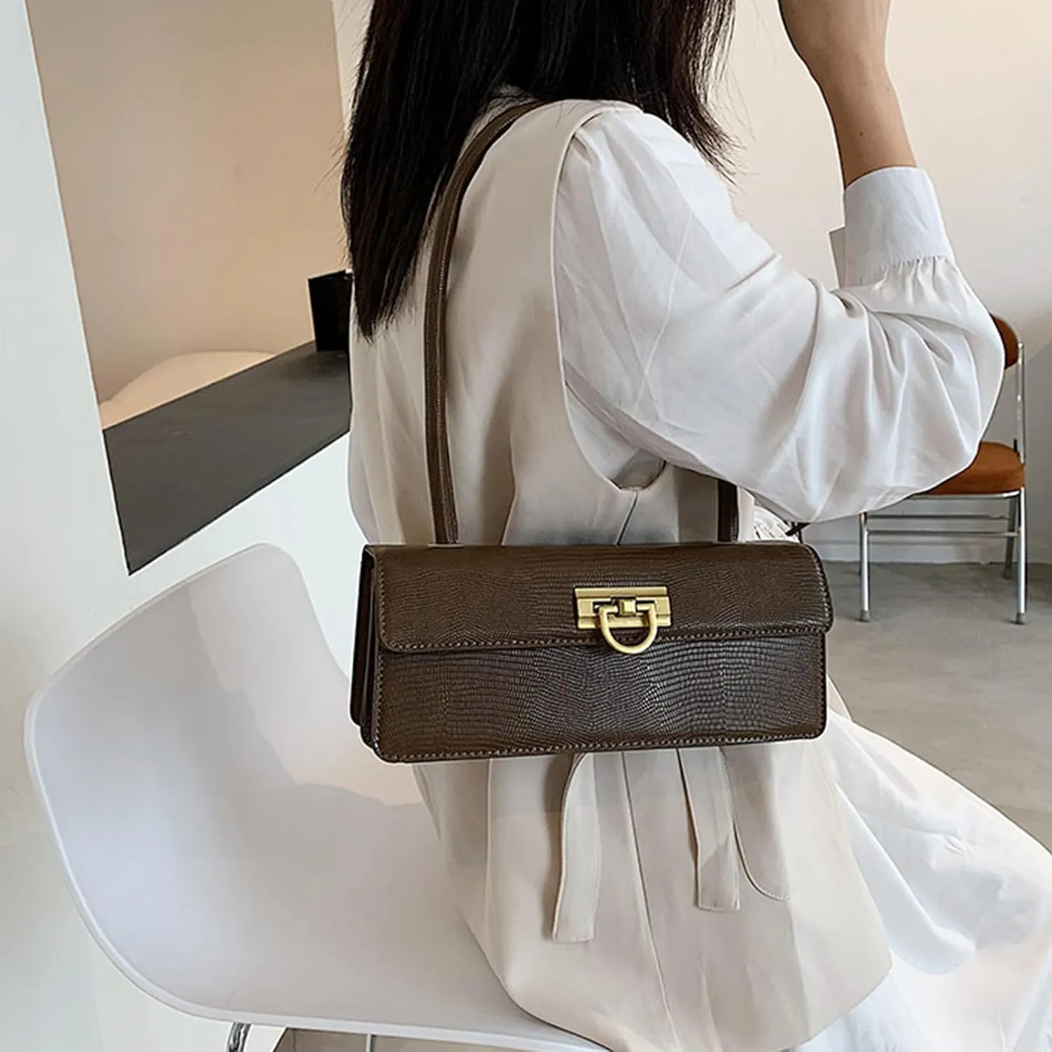 Brown Purses for Women Black Shoulder Purse Vintage Bags Trendy Women's Red Small Tote Handbags