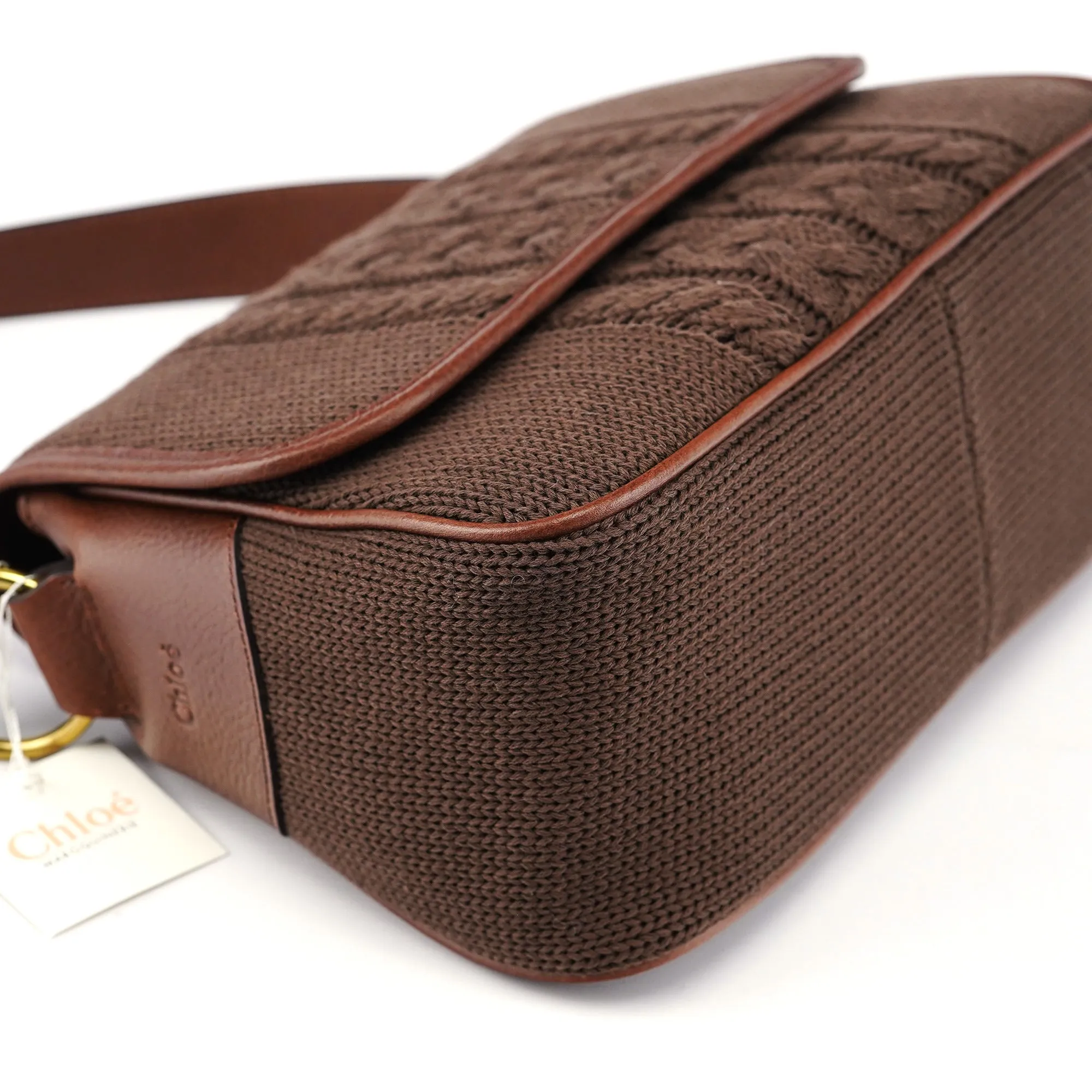 Brown Virgin Wool Shoulder Bag