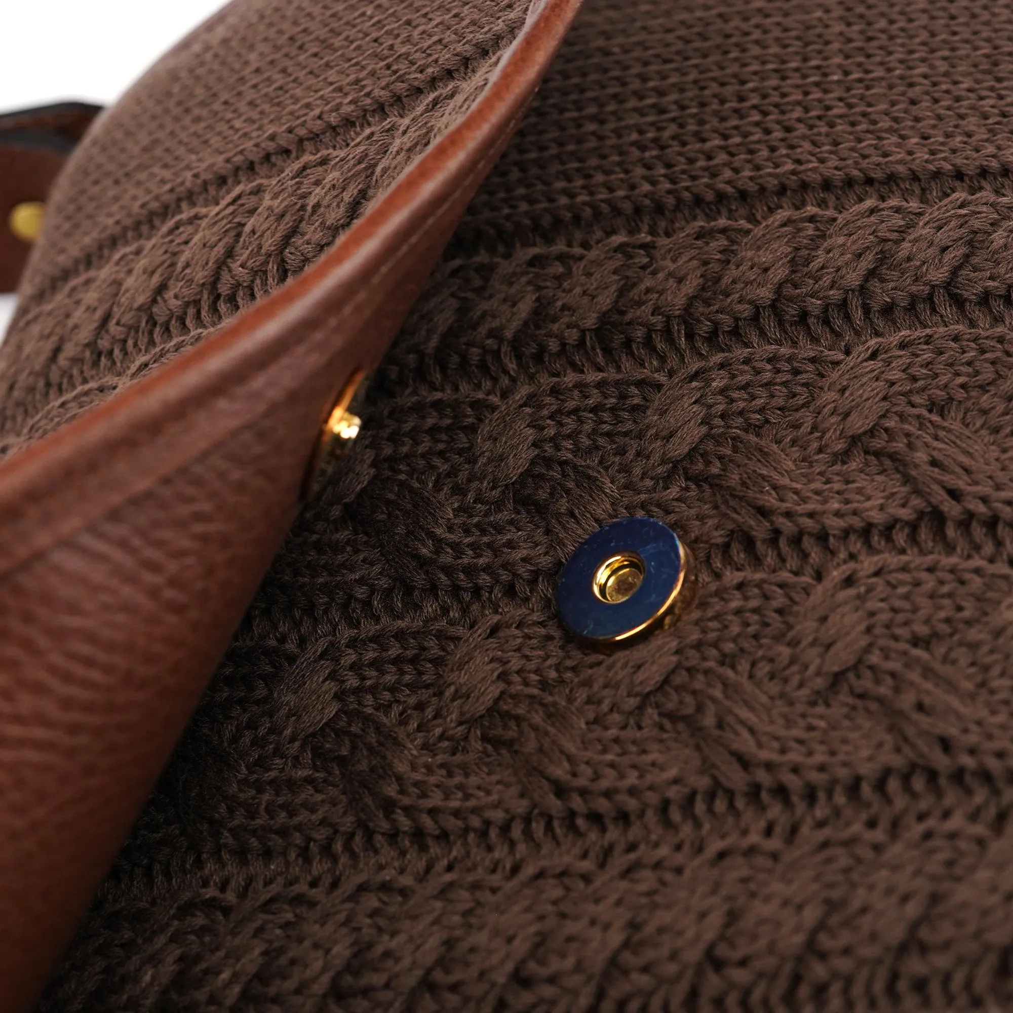 Brown Virgin Wool Shoulder Bag
