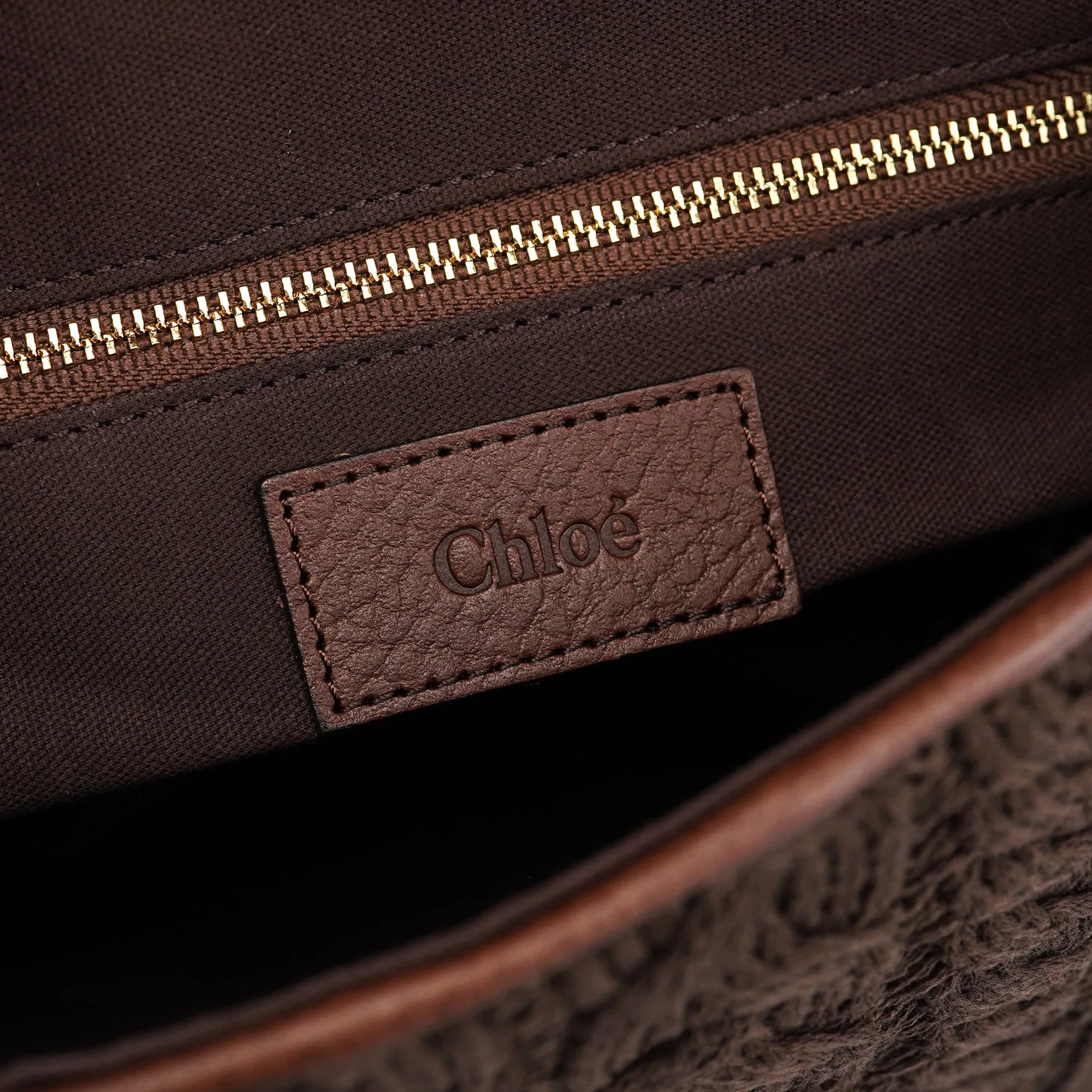 Brown Virgin Wool Shoulder Bag