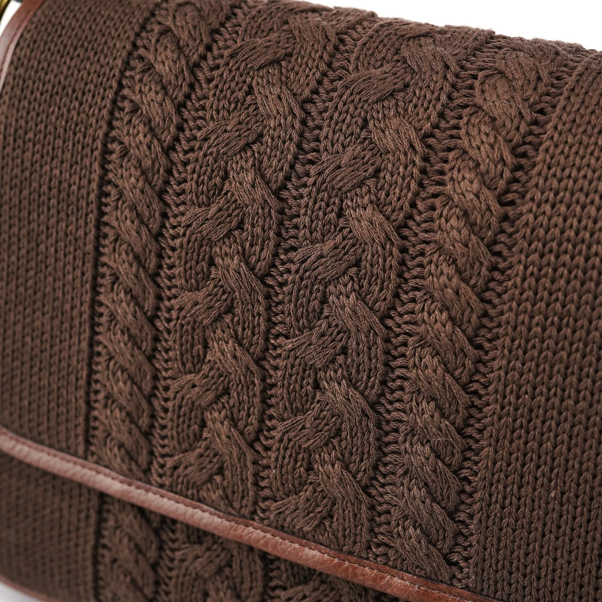 Brown Virgin Wool Shoulder Bag