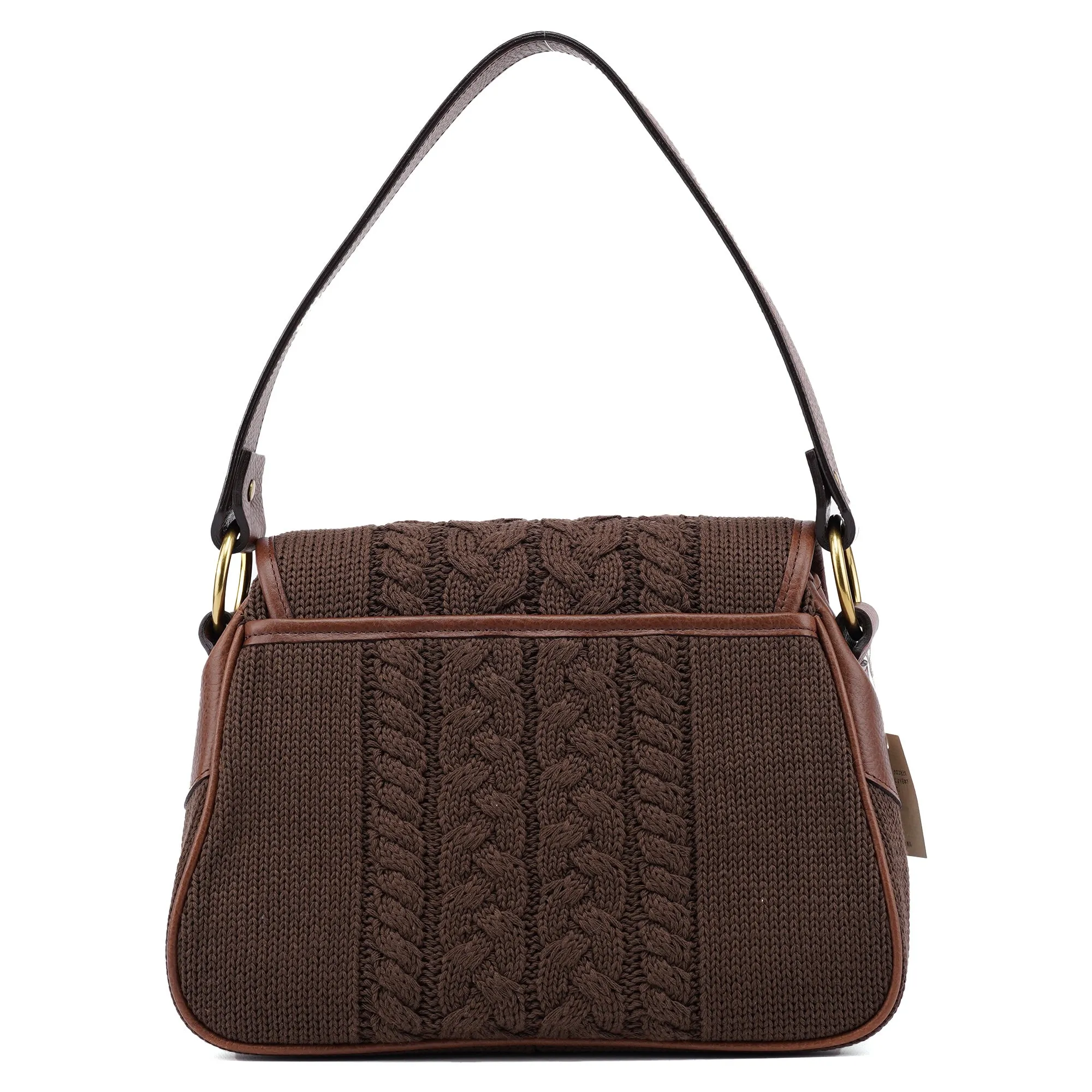 Brown Virgin Wool Shoulder Bag