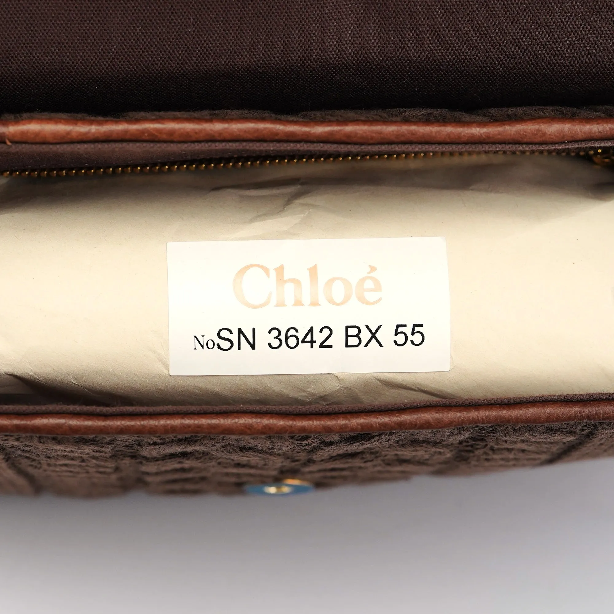 Brown Virgin Wool Shoulder Bag