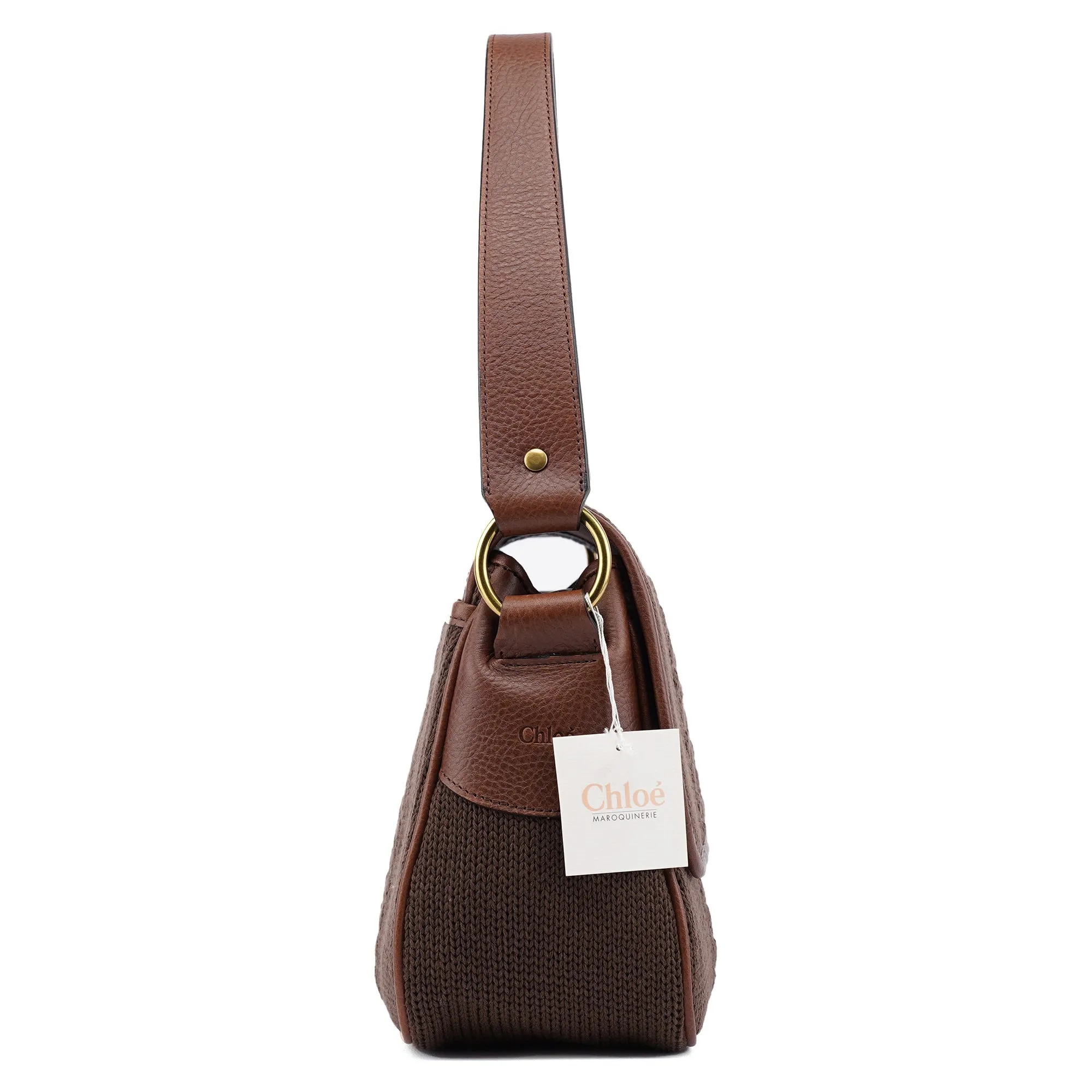 Brown Virgin Wool Shoulder Bag
