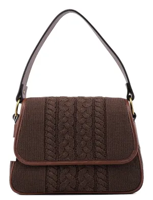 Brown Virgin Wool Shoulder Bag