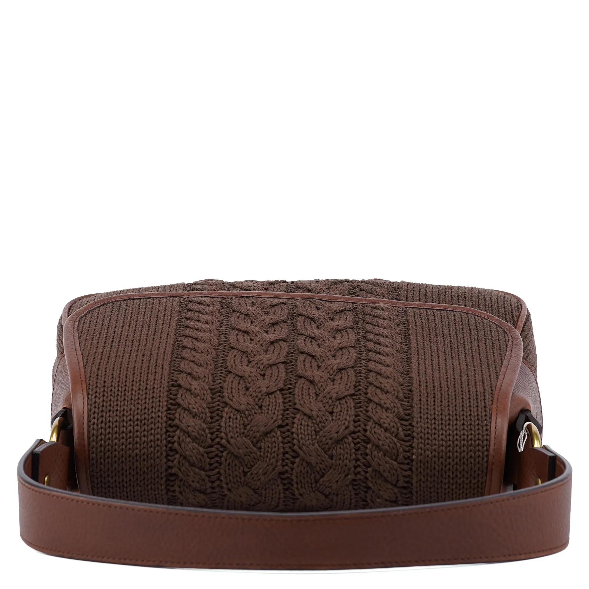 Brown Virgin Wool Shoulder Bag