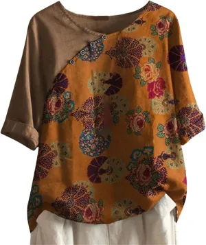 Button Down Shirts for Women Raglan Sleeve Hem Slit Loose Short Sleeve Button Decoration Womens Button Down Blouse