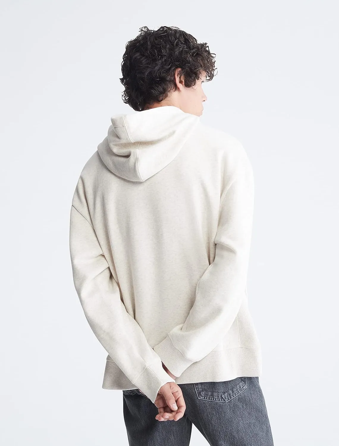 Calvin Klein Men's Relaxed Fit Monogram Logo Fleece Hoodie