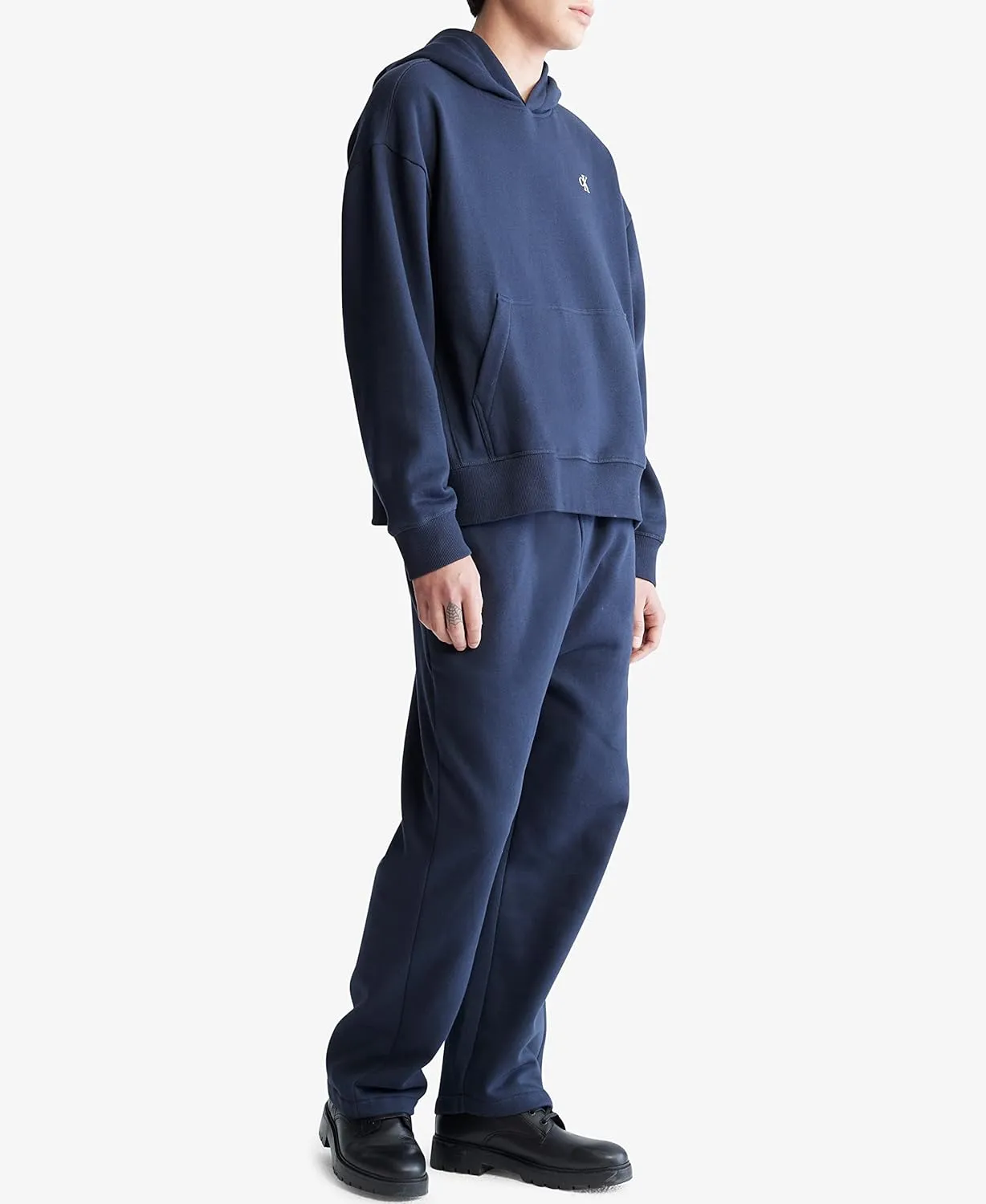 Calvin Klein Men's Relaxed Fit Monogram Logo Fleece Hoodie