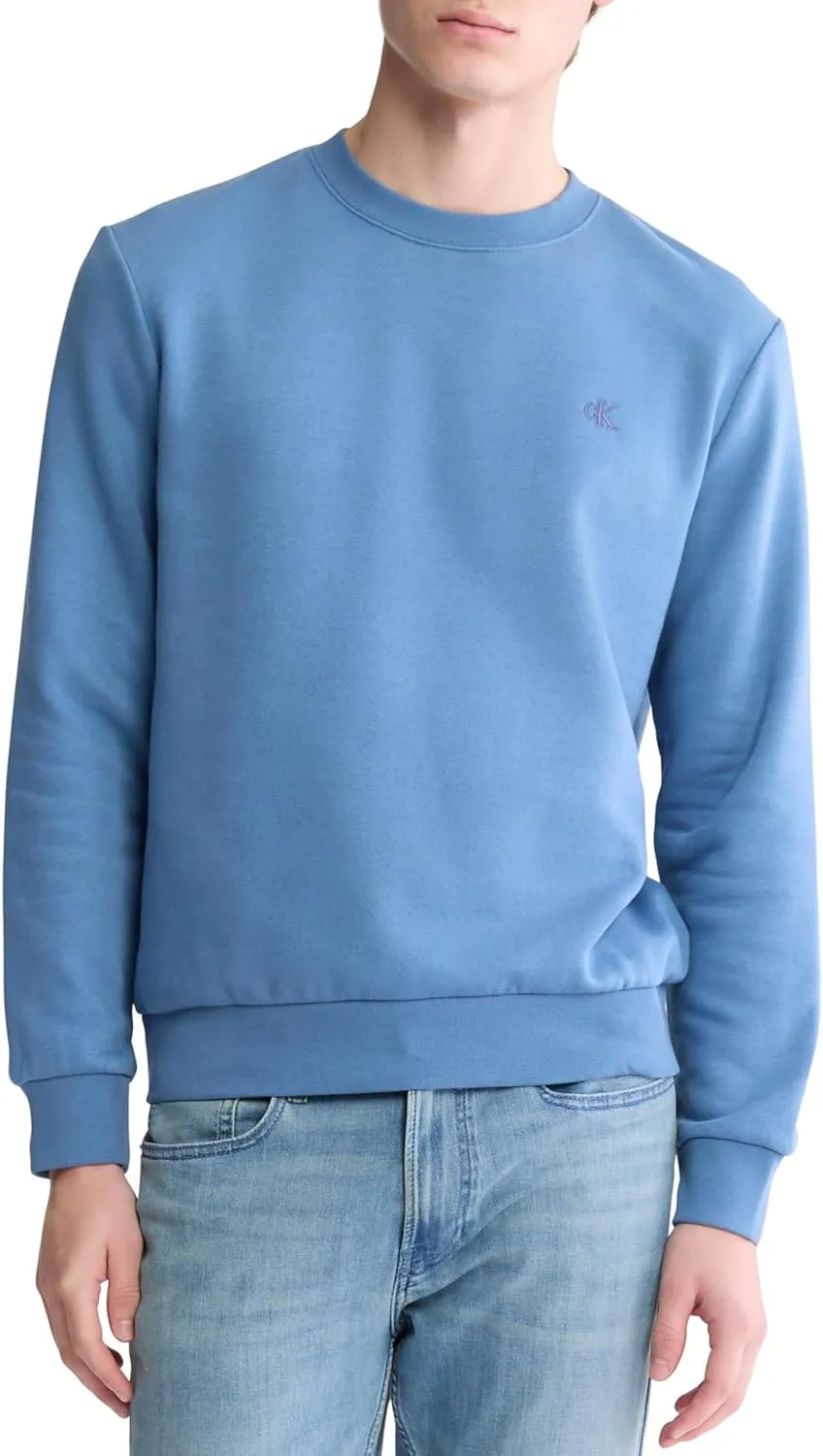 Calvin Klein Men's Relaxed Fit Monogram Logo Fleece Sweatshirt