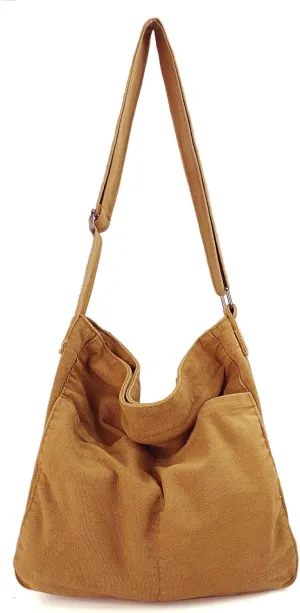 Canvas Crossbody Shoulder Bag Casual Hobo Bag Travel Tote Bag Messenger Bags Cute Large Purse for Women