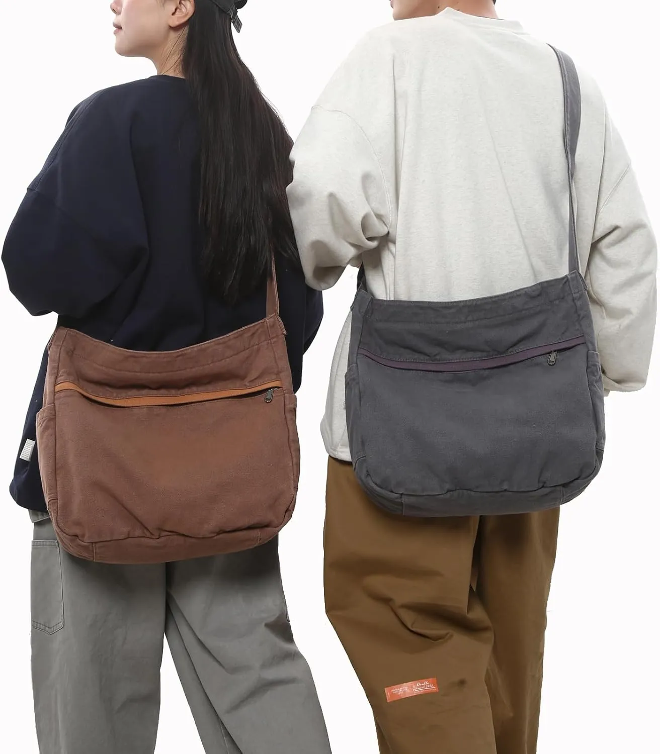 Canvas Hobo Crossbody Shoulder Tote Bag for Women and Men Large Purse Messenger Bag Travel Work Shopping