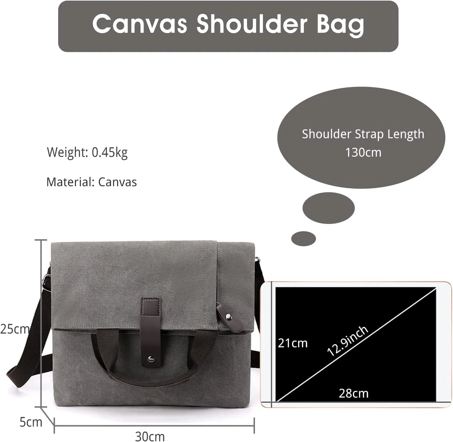 Canvas Shoulder Bag Men's Handbag
