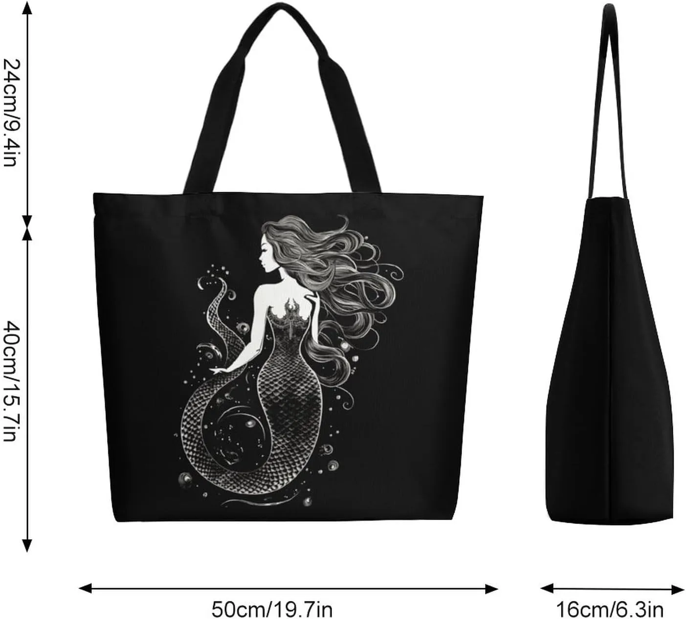 Canvas Tote Bag - Large Women's Casual Shoulder Handbag - Reusable Beach Shopping Grocery Bag for Outdoors