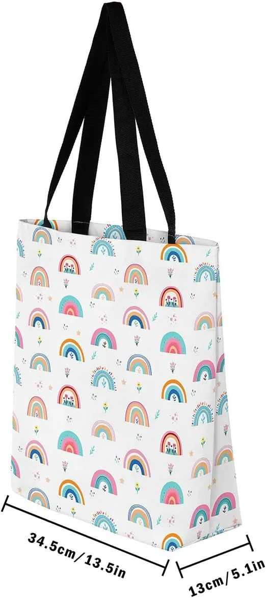 Cartoon Axolotl Canvas Tote Bag,Nautical Sea Animal Casual Reusable Handbag Ocean Fish Sandproof Beach Bag