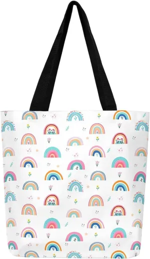 Cartoon Axolotl Canvas Tote Bag,Nautical Sea Animal Casual Reusable Handbag Ocean Fish Sandproof Beach Bag