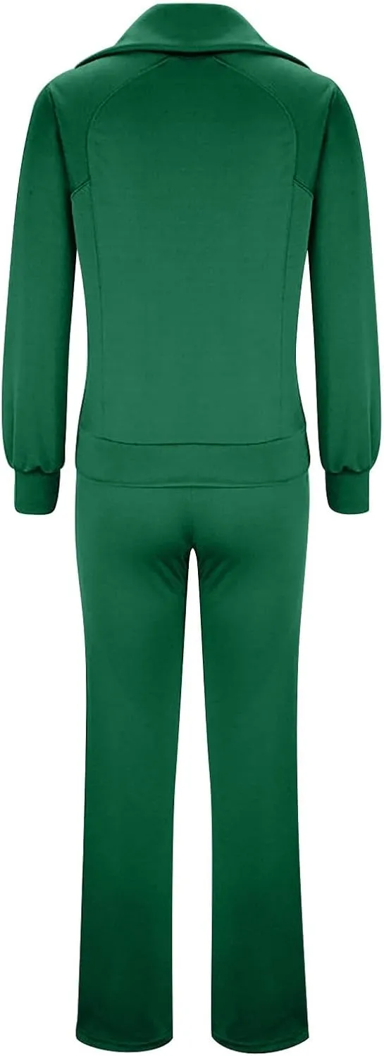 Casual 2 Piece Sportwears for Women Trendy Half Zip Sweatshirt Wide Leg Sweatpant Sets Casual Solid Color Tracksuits