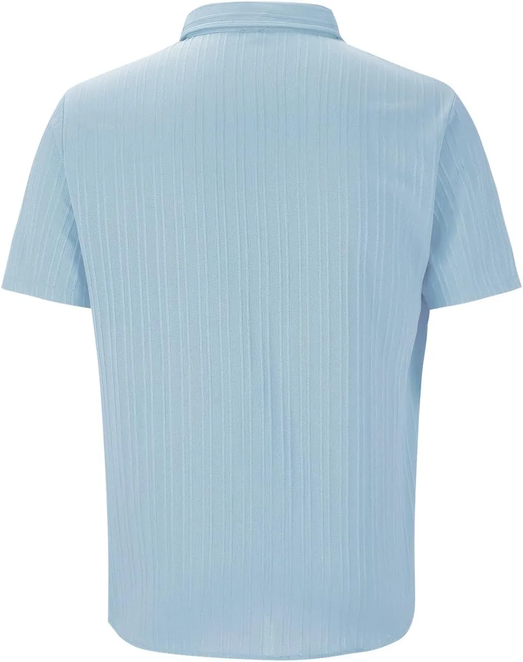 Casual Shirts for Men Summer Loose Fashion Button Down Shirts Vacation Solid Pleated Lapel Short Sleeve Top Clothes