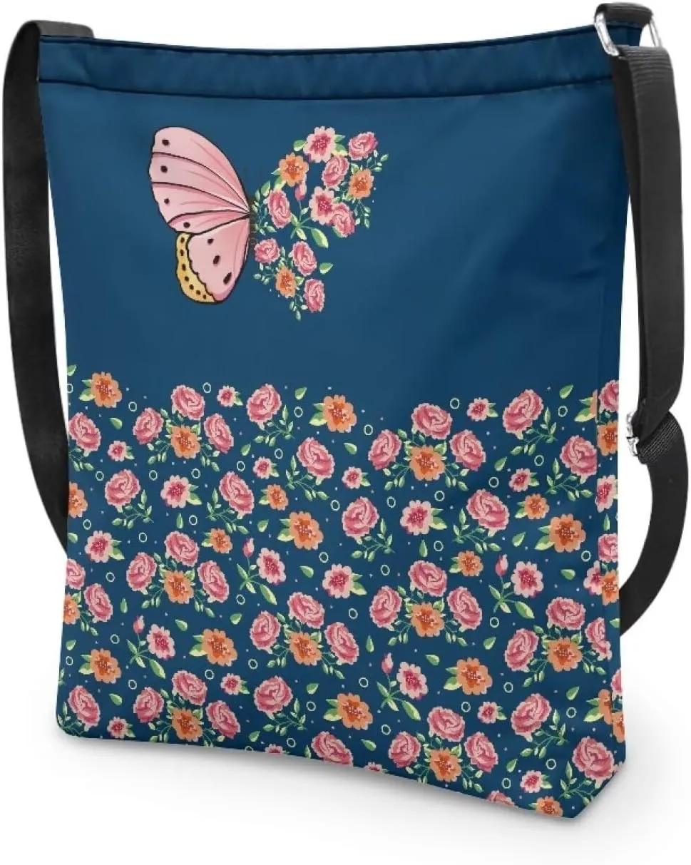 Casual Women Tote Bag Large Canvas Shoulder Bag Outdoors Messenger Bag with Pocket Handbag with Strap Crossbody Bag