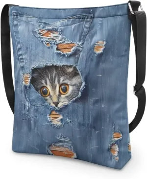 Casual Women Tote Bag Large Canvas Shoulder Bag Outdoors Messenger Bag with Pocket Handbag with Strap Crossbody Bag
