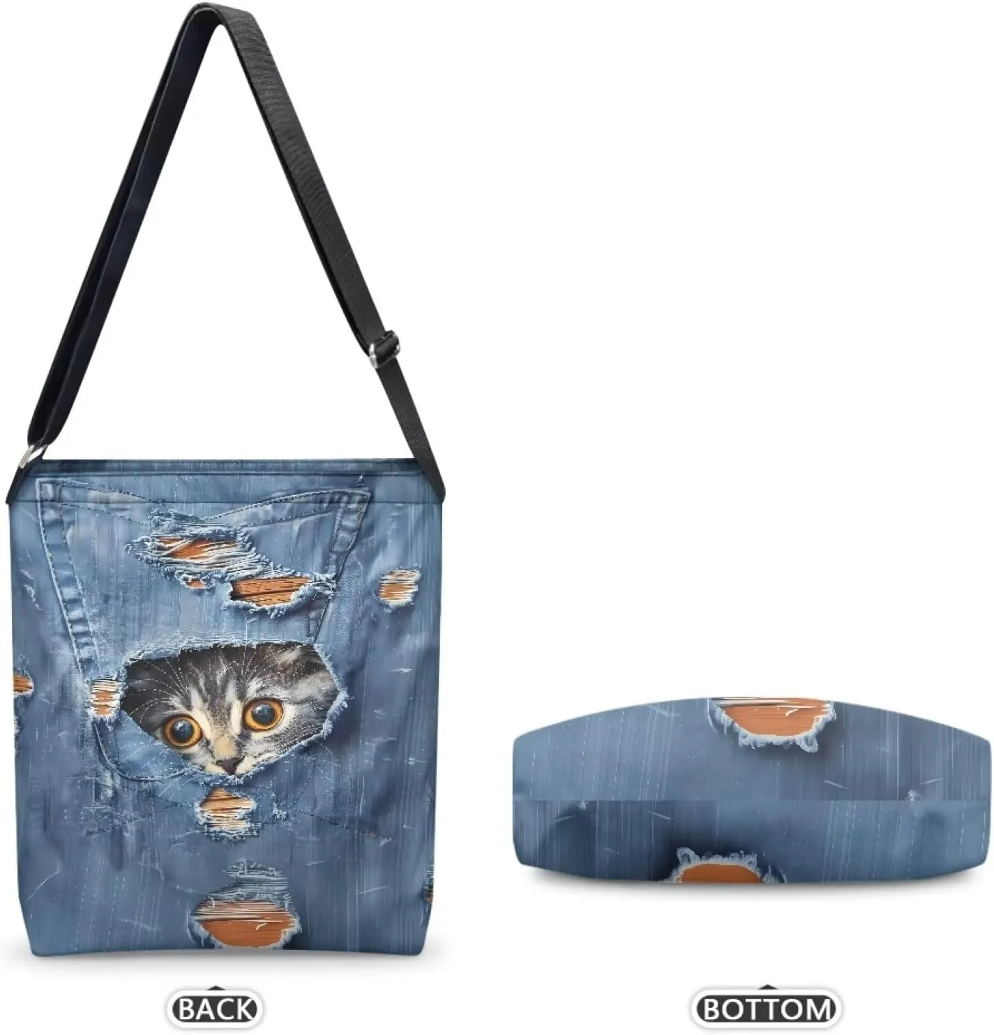Casual Women Tote Bag Large Canvas Shoulder Bag Outdoors Messenger Bag with Pocket Handbag with Strap Crossbody Bag