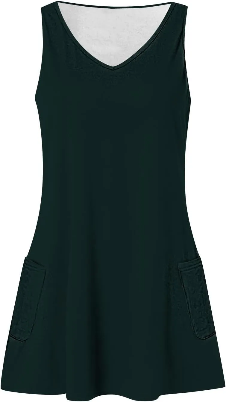 Ceboyel Summer Dresses for Women 2024 Beach Vacation Sundress Sleeveless Casual Tank Sun Dress Trendy Cruise Outfits Clothes