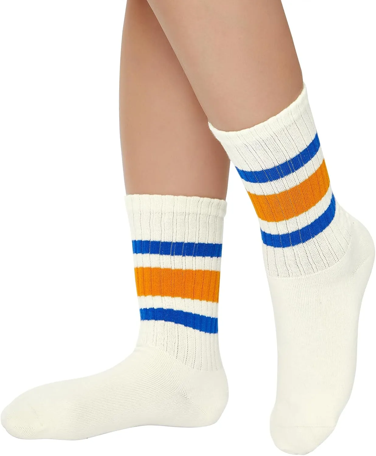 Century Star Retro Striped Novelty Socks For Women Vintage Casual Crew Socks Sporty Calf Socks Cotton Socks Women