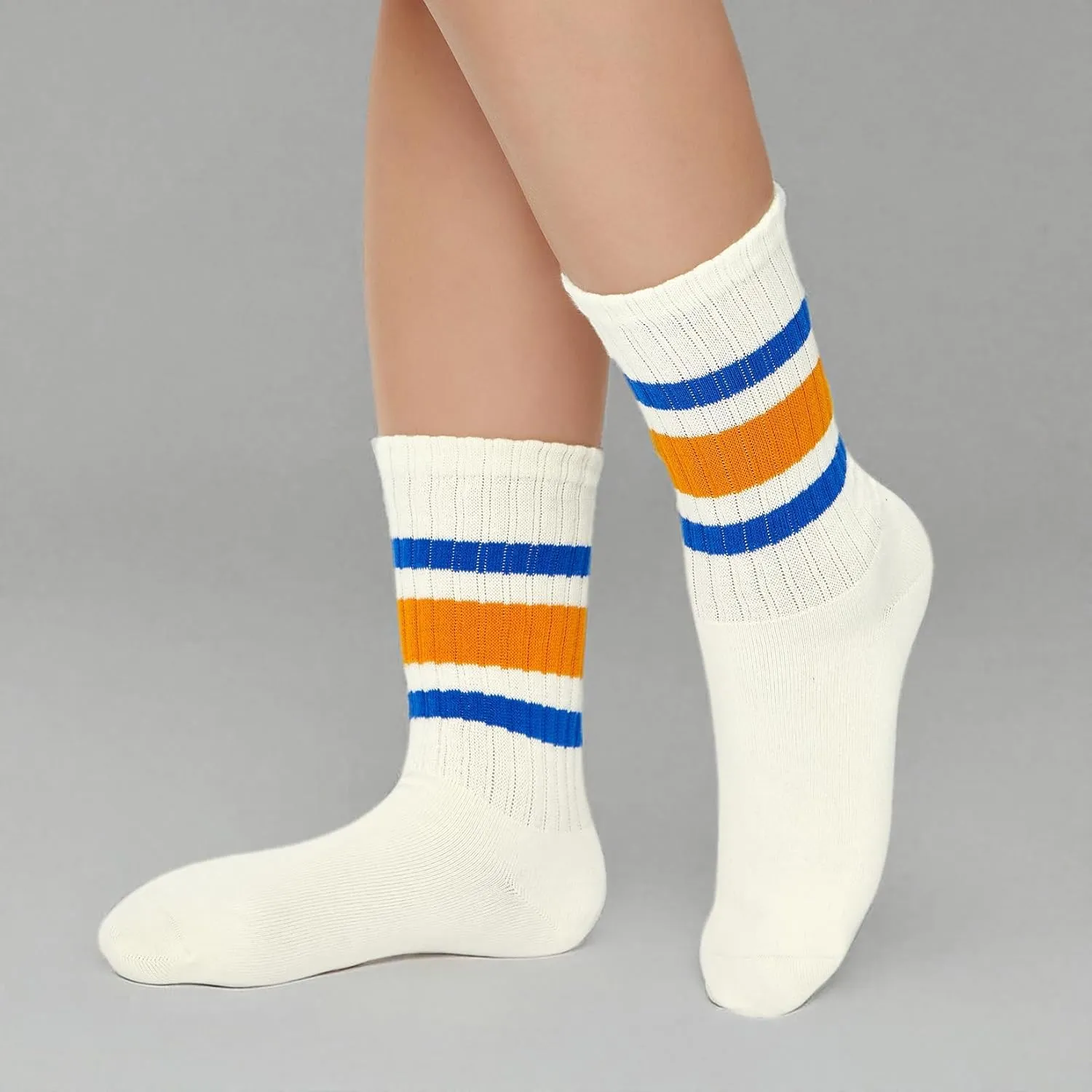 Century Star Retro Striped Novelty Socks For Women Vintage Casual Crew Socks Sporty Calf Socks Cotton Socks Women