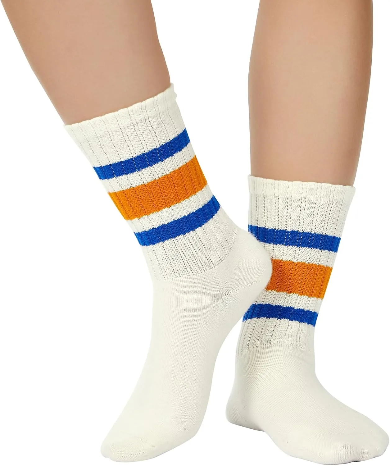 Century Star Retro Striped Novelty Socks For Women Vintage Casual Crew Socks Sporty Calf Socks Cotton Socks Women