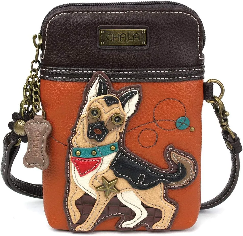 CHALA Crossbody Cell Phone Purse- Women's Wristlet Handbags Multicolor (German Shepherd)