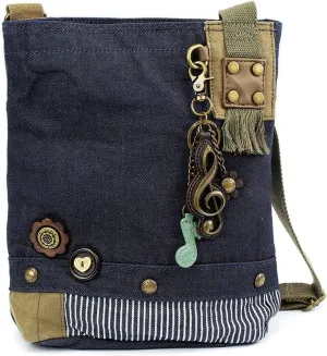 CHALA Patch Cross-Body Women Handbag, Canvas Messenger Bag Denim