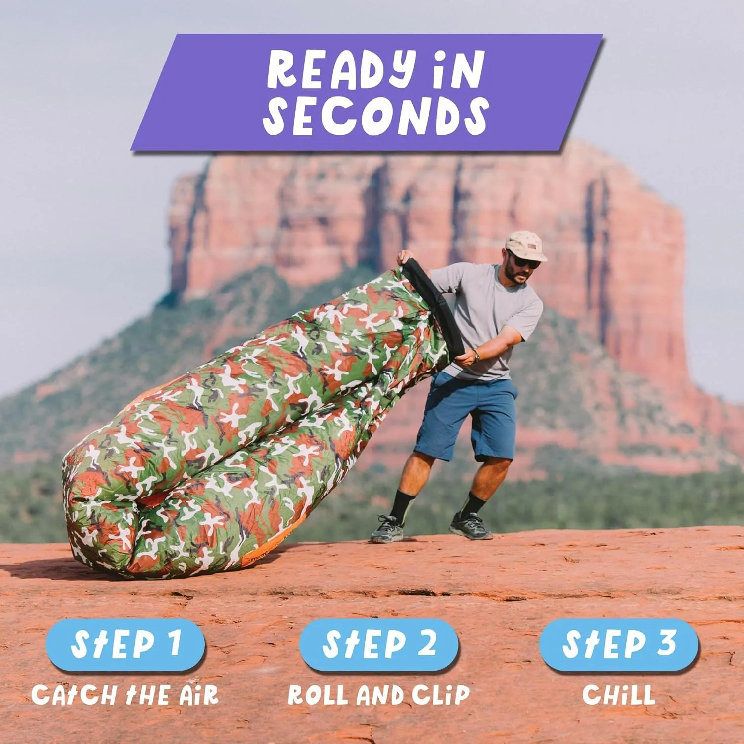 Chillbo Inflatable Couch – Cool Inflatable Chair. Upgrade Your Camping Accessories. Easy Setup is Perfect for Hiking Gear, Beach Chair and Music Festivals.