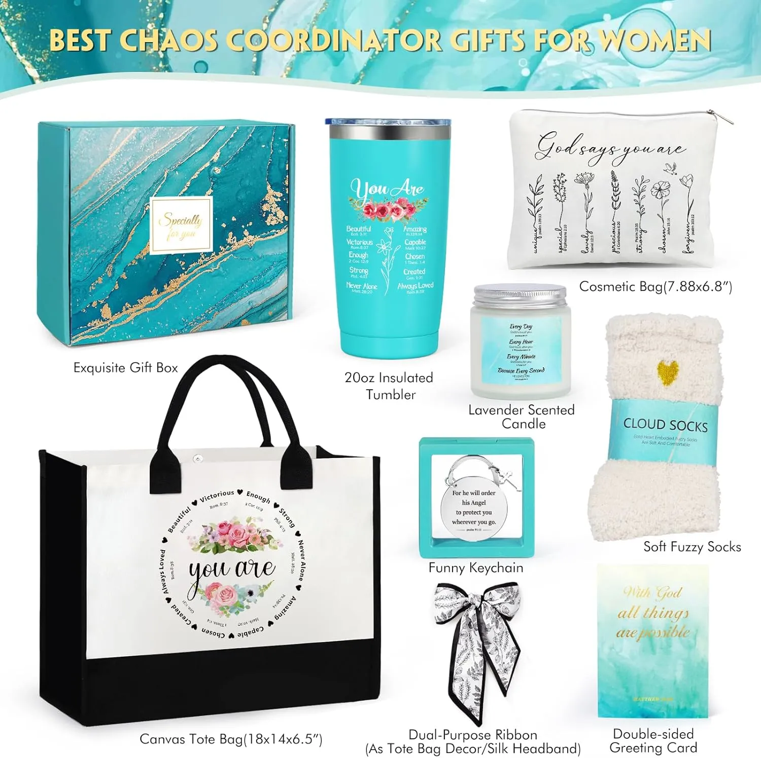 Christian Gifts for Women - Faith Based & Religious Gifts for Mom & Grandma: Bible Verse Tote Bags for Birthday & Christmas