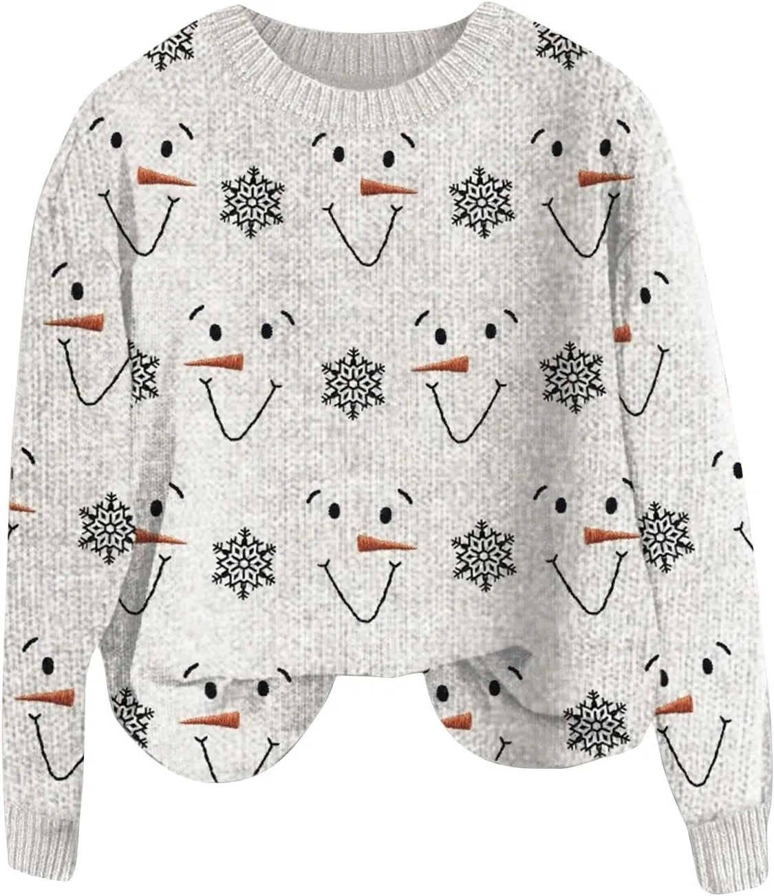 Christmas Jumpers for Women Winter Fair Isle Xmas Reindeer Print Knitted Sweater Casual Retro Crewneck Pullover Tops