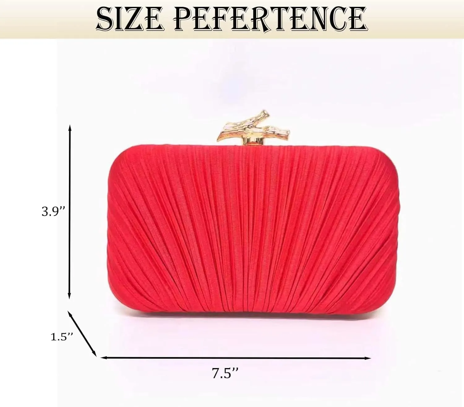 Clutch Purses for Women Evening Bag Pleated Clutch Handbags Chain Shoulder Bag Satin Purses for Wedding Party