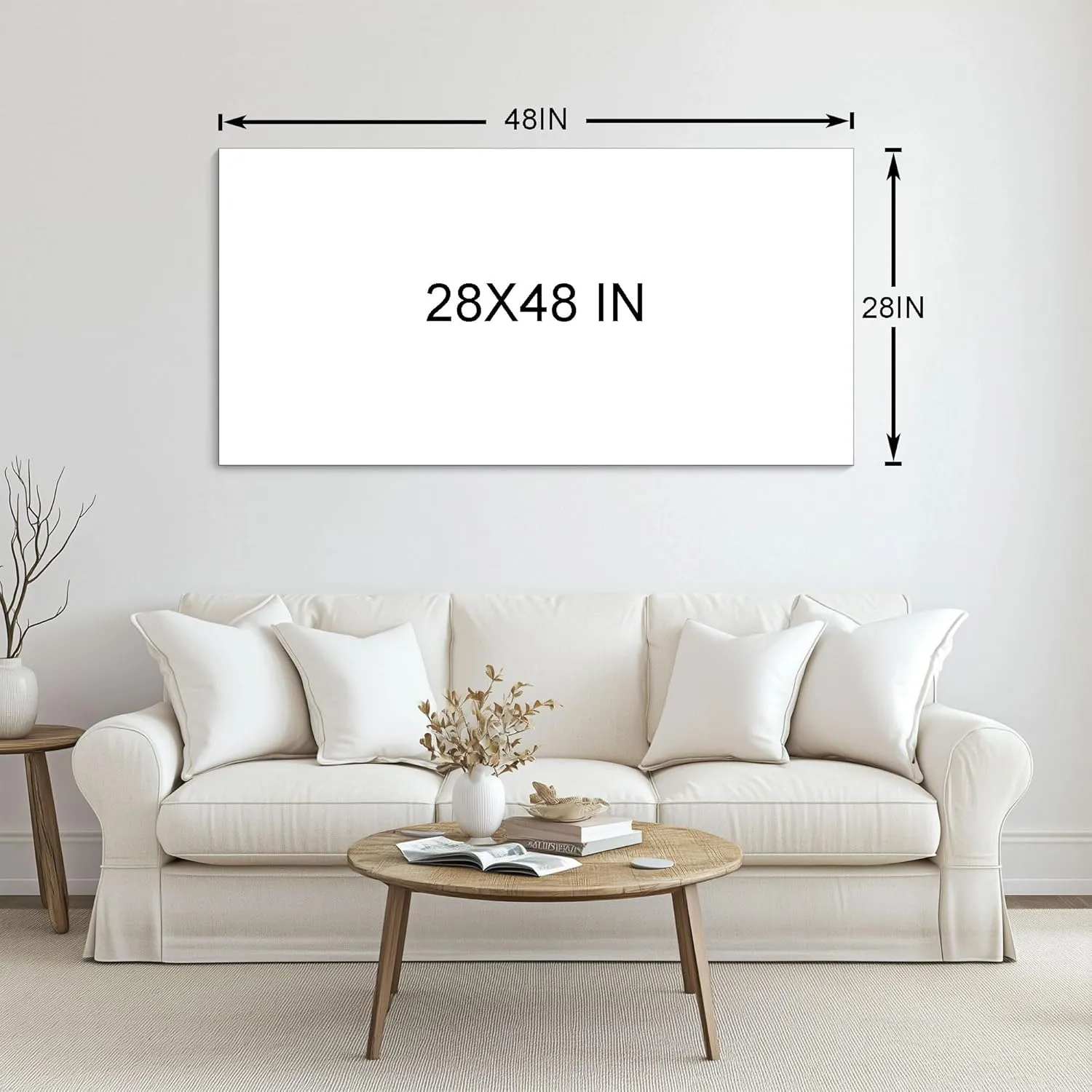 Coastal Wall Art - Large Landscape Wall Art for Living Room, Bedroom Pictures, Ocean Beach Artwork, Blue Wall Art, Above Bed Decor, Coastal Landscape Wall Art,Framed Beach Pinting 24×48IN